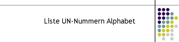 Liste UN-Nummern Alphabet